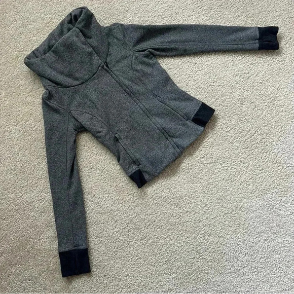 Lululemon Karmacollected Jacket Sweater Heathered Speckled Gray Black 6 W4F16S - Picture 4 of 16